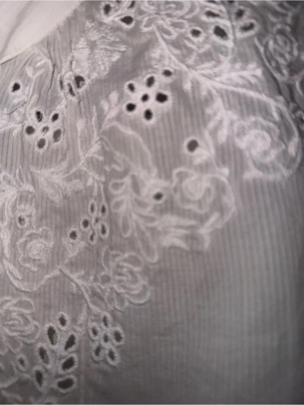 J.Crew White Embroidered Eyelet Ruffle Blouse Size M